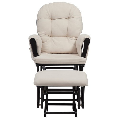 Storkcraft Hoop Glider and Ottoman Set - Black/Beige