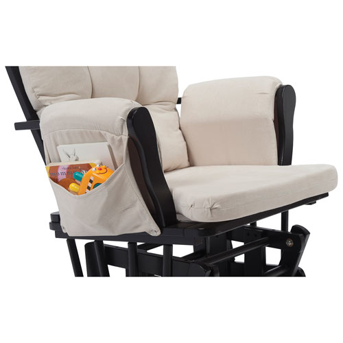 Storkcraft Hoop Glider and Ottoman Set - Black/Beige