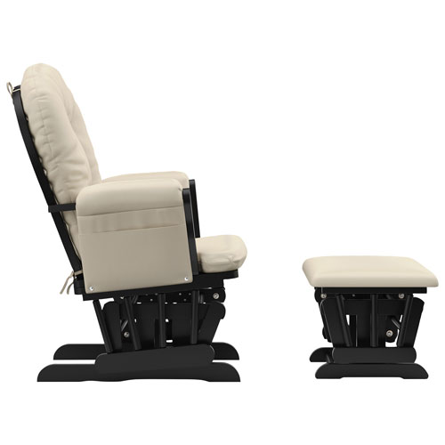 Storkcraft Hoop Glider and Ottoman Set - Black/Beige