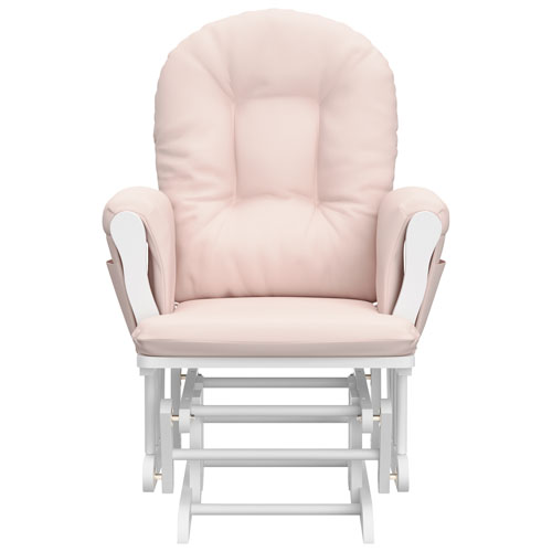 Storkcraft Hoop Glider and Ottoman Set - White/Pink