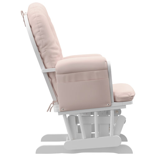 Storkcraft Hoop Glider and Ottoman Set - White/Pink