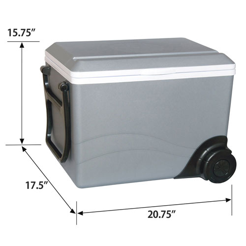 Glacière/Réchaud électrique à roulettes 12 V 34 L de Koolatron - Gris