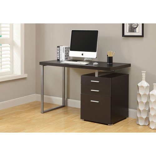 Contemporary Desk Cappuccino Brown Desks & Workstations Best Buy