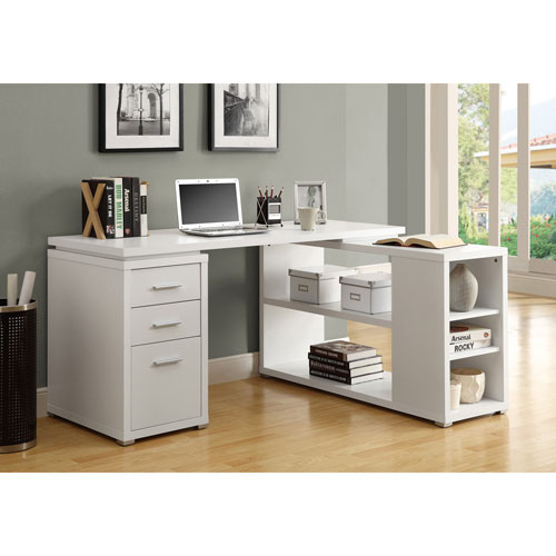 Hollow Core Corner Computer Desk White Best Buy Canada