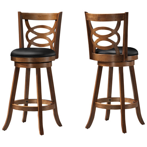 Contemporary Barstool - Set of 2 - Dark Oak