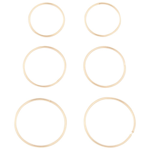 Gold Hoop Earrings - 3 Sets