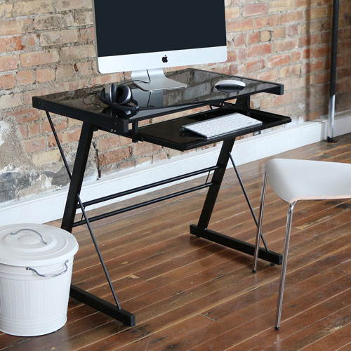 Contemporary Computer Desk Black Best Buy Canada