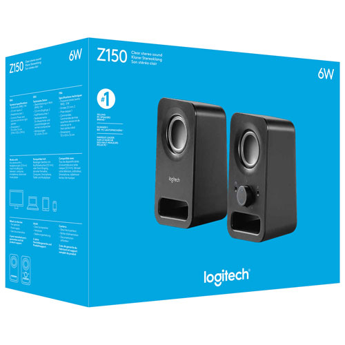Système de haut-parleurs d'ordinateur 2.0 canaux Z150 de Logitech - Noir