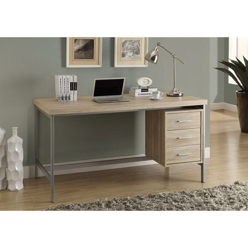 3 Drawer Writing Desk Natural Best Buy Canada