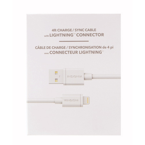Insignia Apple MFi Certified 1.2m Lightning USB Cable - White - Only at Best Buy