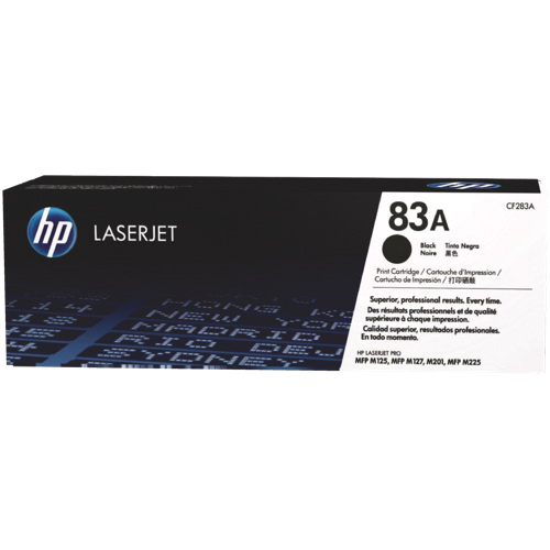 Cartouche de poudre d'encre noire LaserJet 83A de HP