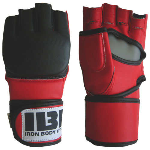 Gants MMA Cage Sport d'Iron Body Fitness - Noir-rouge