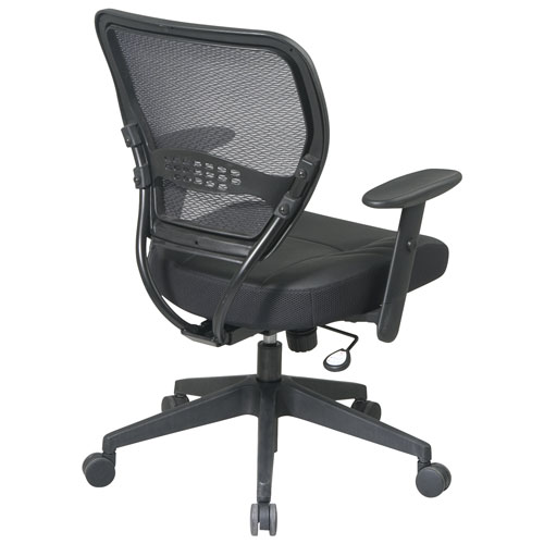 Chaise de bureau en cuir de Space Seating - Noir