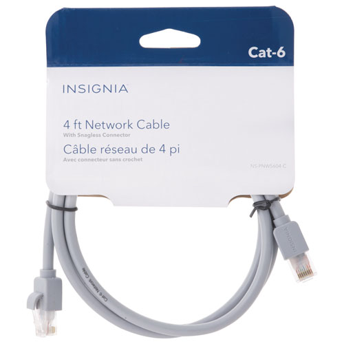 Câble Ethernet Cat6 de 1,2 m d'Insignia - Gris - Exclusivité de Best Buy