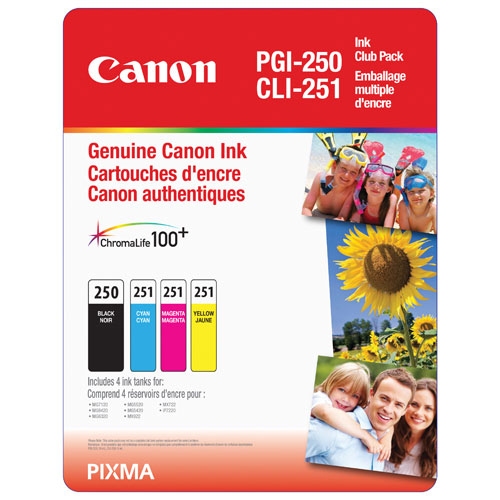 Canon PGI-250 Black / CLI-251 CMY Ink Club Pack - 4 Pack