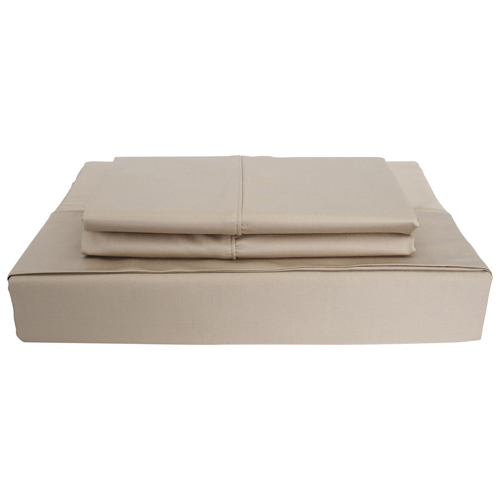 Maholi Bamboo Solid Collection 310 Thread Count Rayon Sheet Set - Queen - Taupe