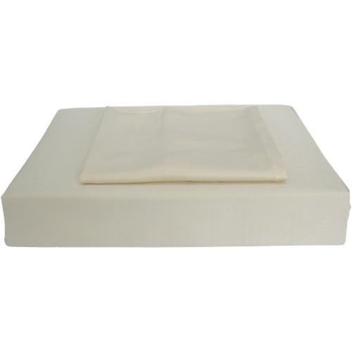 Ens. housse de couette en rayonne contexture 310 Bamboo Solid de Maholi - Lit 1 place - Beige