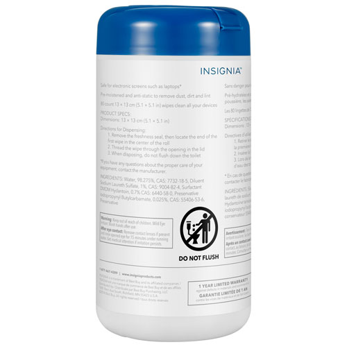 Insignia Monitor Cleaning Wipes - 80 Pack - Only at Best Buy