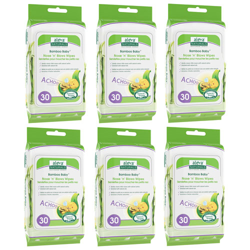 Lingettes Bamboo Baby pour se moucher d'Aleva Naturals - Paquet économique - 180 lingettes