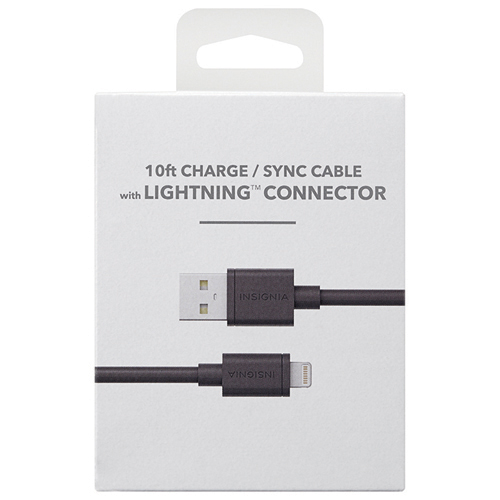 Insignia Apple MFi Certified 3m Lightning Cable - Black - Only at Best Buy