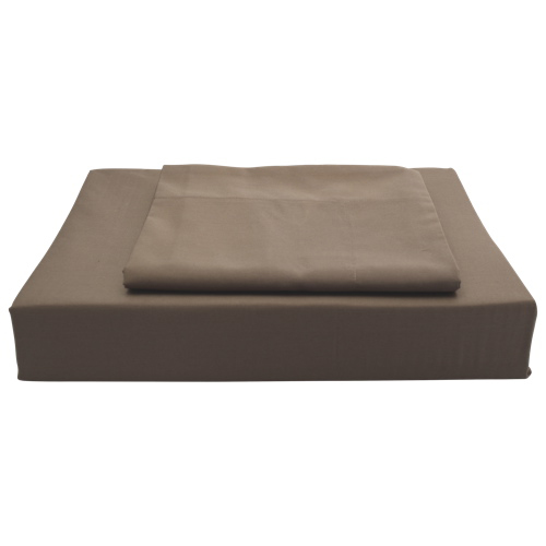 Maholi Solid Collection 250 Thread Count Egyptian Cotton Duvet Cover Set - Queen - Chocolate