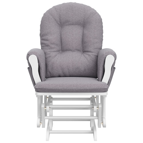 Fauteuil coulissant avec accoudoirs rembourrés et pouf Hoop de Storkcraft - Blanc - Tourbillon gris