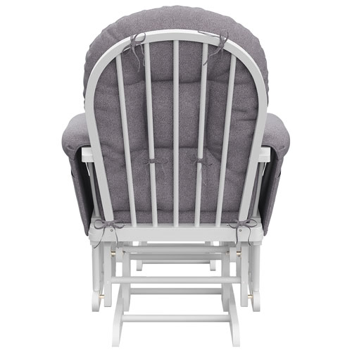 Fauteuil coulissant avec accoudoirs rembourrés et pouf Hoop de Storkcraft - Blanc - Tourbillon gris