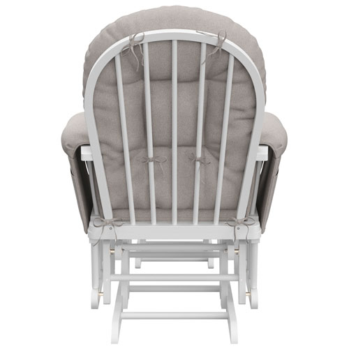 Fauteuil berçant coulissant et pouf Hoop de Stork Craft - Blanc - Tourbillon taupe