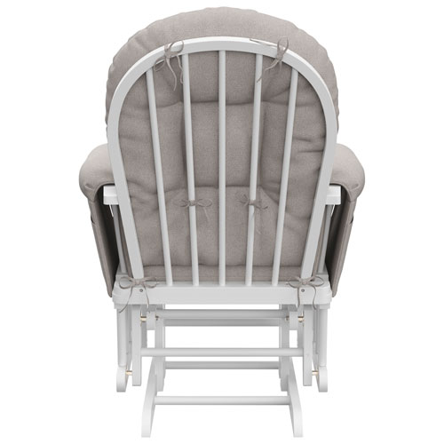 Stork Craft Hoop Custom Glider and Ottoman Set - White/Taupe Swirl