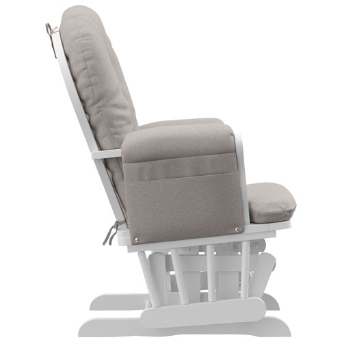 Fauteuil berçant coulissant et pouf Hoop de Stork Craft - Blanc - Tourbillon taupe