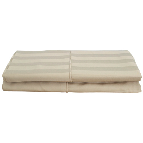 Maholi Damask Stripe Collection 310 Thread Count Rayon Pillow Case - 2 Pack - King - Taupe