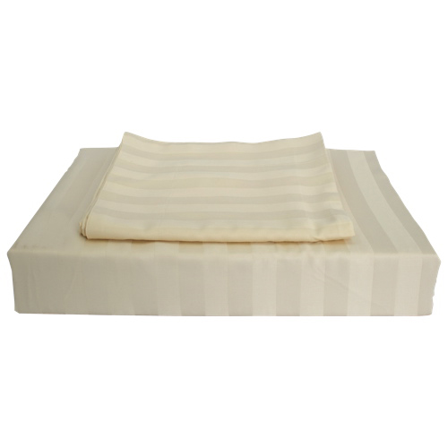 Housse de douillette en rayonne contexture 310 Damask Stripe de Maholi - Lit simple - Beige