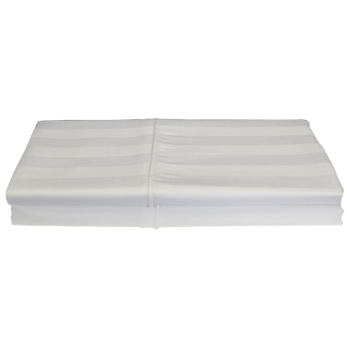 Taie d'oreiller en rayonne contexture 310 Damask Stripe de Maholi - Paquet de 2 - Grand - Blanc