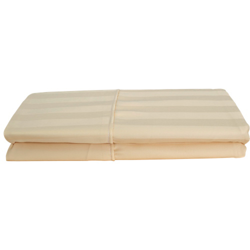 Maholi Damask Stripe Collection 310 Thread Count Rayon Pillow Case - 2 Pack - King - Beige