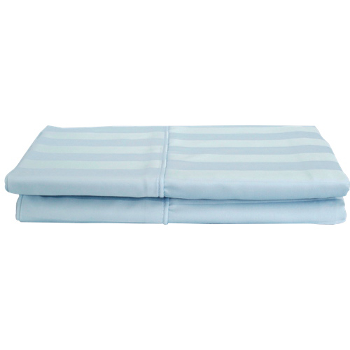 Taie d'oreiller en rayonne contexture 310 Damask Stripe de Maholi - Paquet de 2 - Grand - Bleu