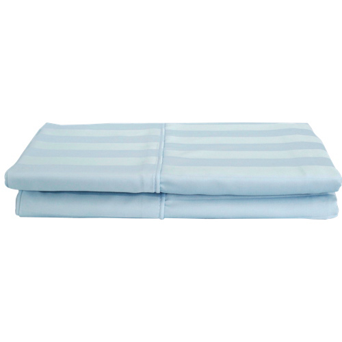 Maholi Damask Stripe Collection 310 Thread Count Rayon Pillow Case - 2 Pack - King - Blue