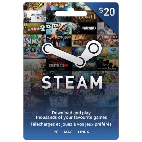 Carte Steam de 20 $ - En magasin seulement