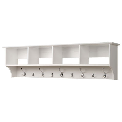 Prepac 60" Wide Hanging Entryway Shelf - White