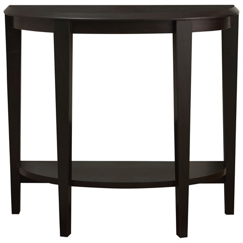 Contemporary Half-Moon Accent Table - Cappuccino