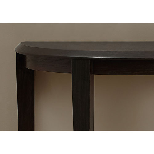 Contemporary Half-Moon Accent Table - Cappuccino