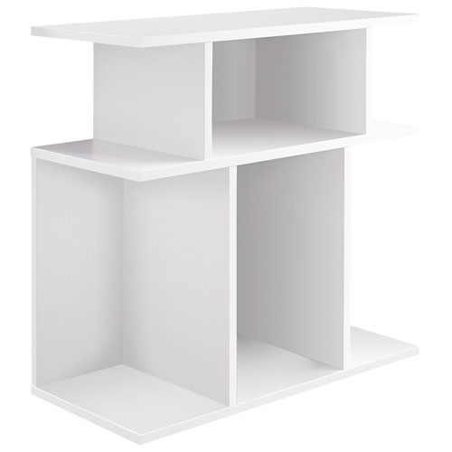 Contemporary Rectangular End Table - White