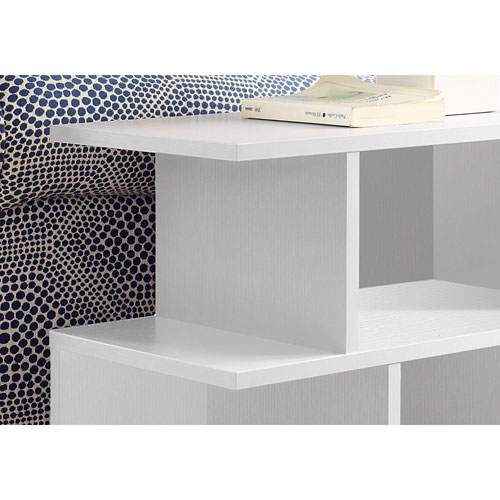 Contemporary Rectangular End Table - White
