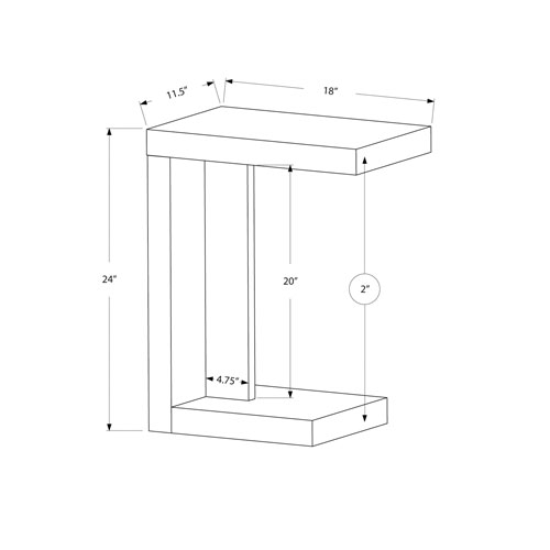 Contemporary Rectangular Accent Table - Cappuccino