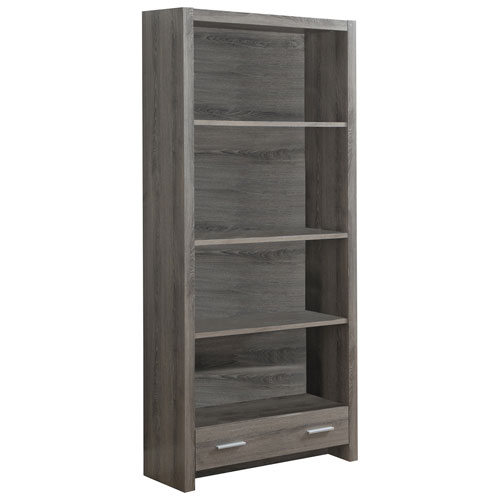 71" 4-Shelf Bookcase - Dark Taupe Reclaimed Wood