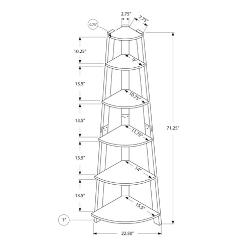 Monarch 5-Shelf Étagère - Dark Taupe