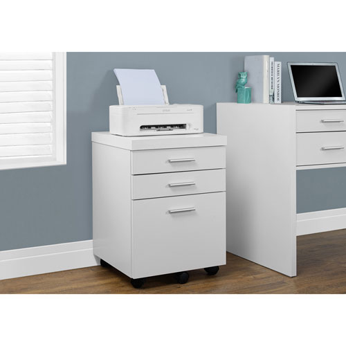 Monarch 3-Drawer Vertical File Cabinet - White
