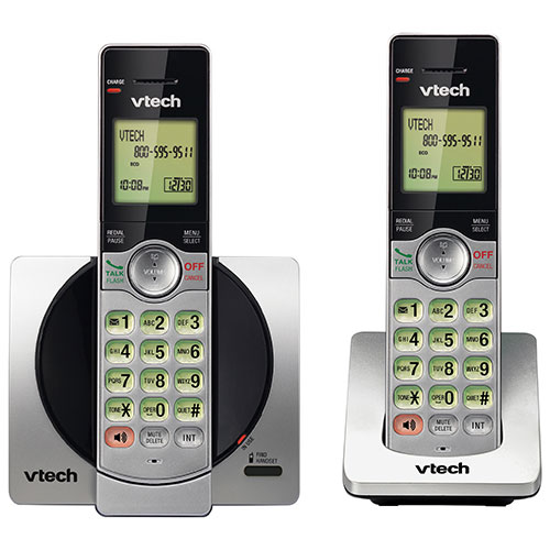 VTech DECT 2-Handset Cordless Phone with Caller ID - Silver