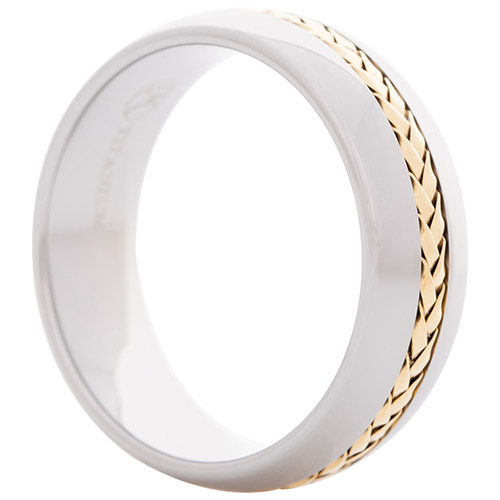 Le Reve Collection Silver/Gold Tungsten Ring - 10