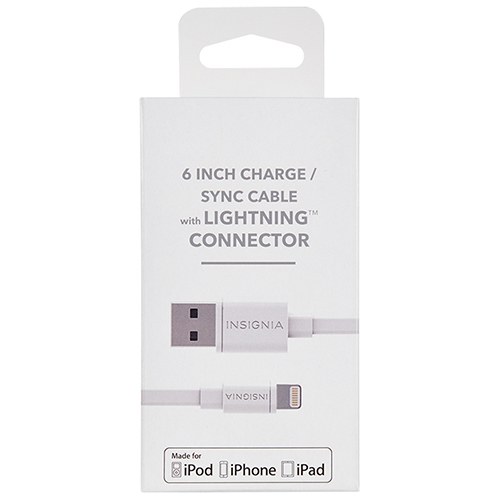 Insignia Apple MFi Certified 15cm Lightning/USB Flat Cable - Only at Best Buy