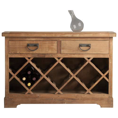 Urban Woodcraft Knightsbridge Solid Pine Wine Bar - Natural Wood